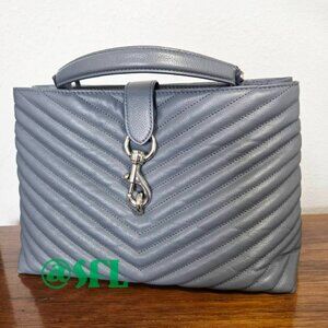 Rebecca Minkoff Edie Top Handle Satchel In Blue Gray 11.5 x 7.75 Inches Like New